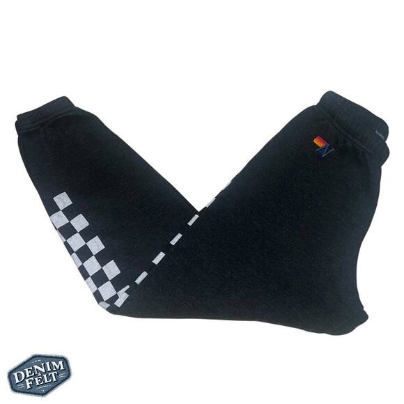 Aviator Natiom Womens Black/White Checkered Leg Sweatpants/ Joggers | PRELOVED - Picture 7 of 16